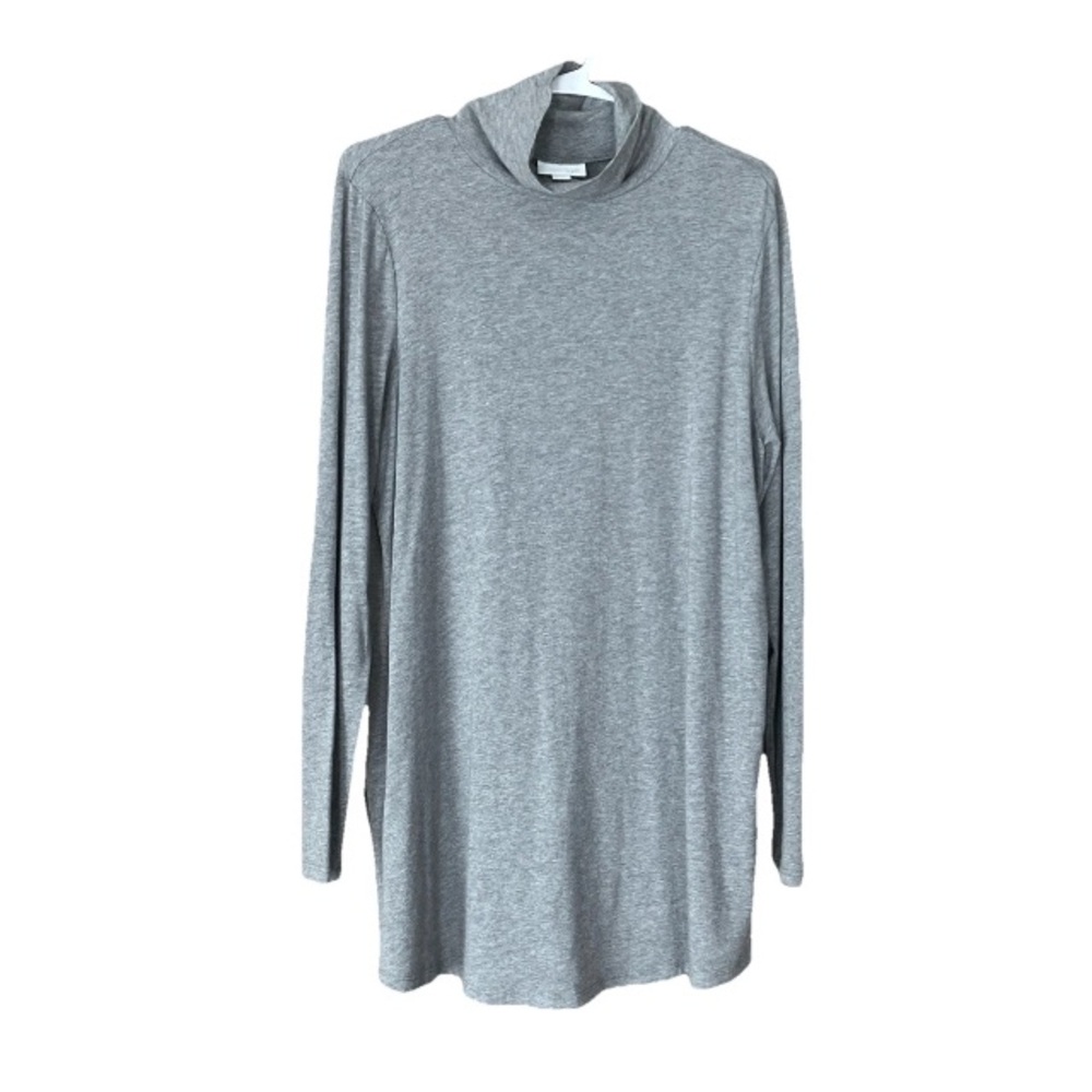 J. Jill Cotton Rayon Everyday Gray Turtleneck Tunic Top Casual Pullover 97641 M.